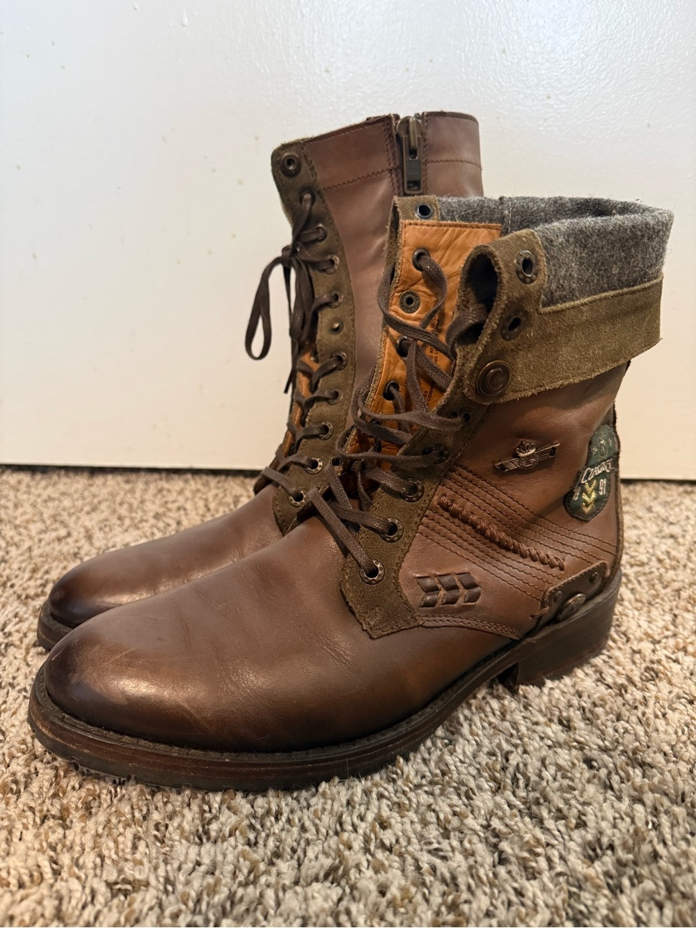 Cuadra Men’s Handcrafted Leather Urban Combat BootsSize: US Men's 8